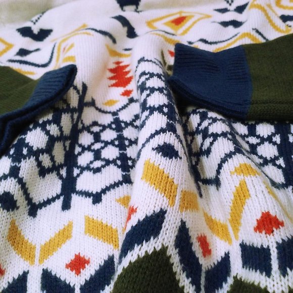 Paisley&Gray Mockneck Sweater Unisex-XL Slimfit Aztec Geometric Soft Wool Blend - Picture 11 of 11